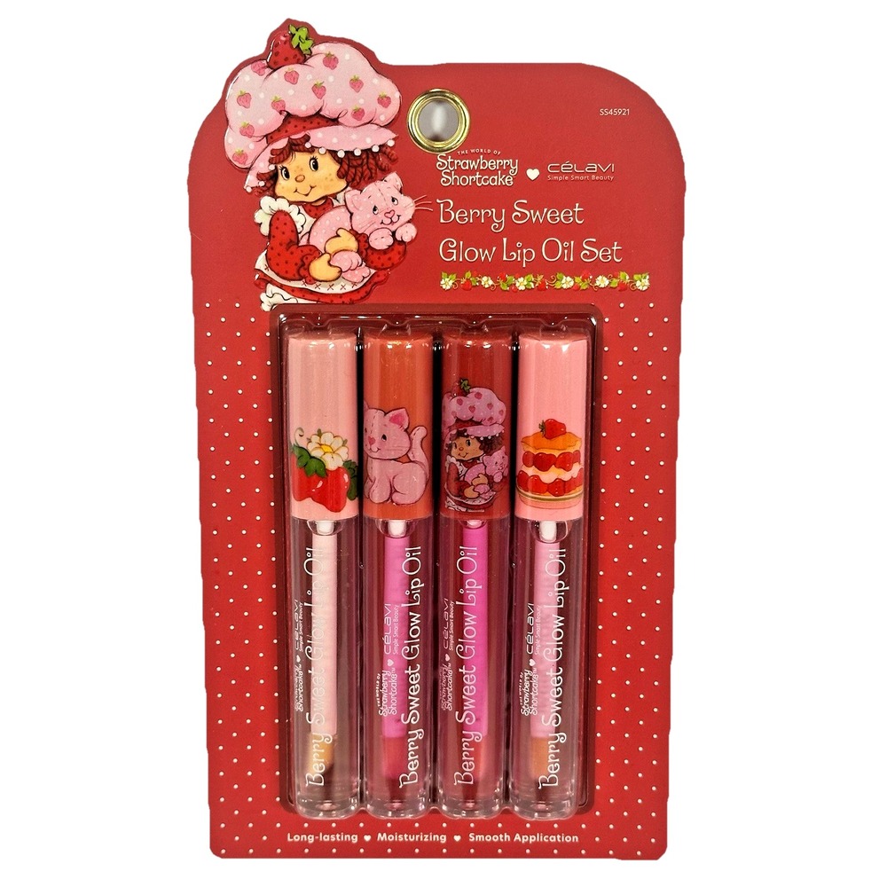 Celavi Strawberry Shortcake Lip Oil Set 4pc OS Pink New Berry Sweet SS45921